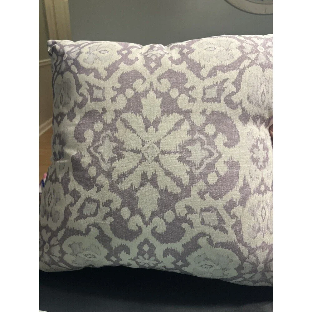 Pottery Barn Purple & White 20” Square Pillow Throw Bed